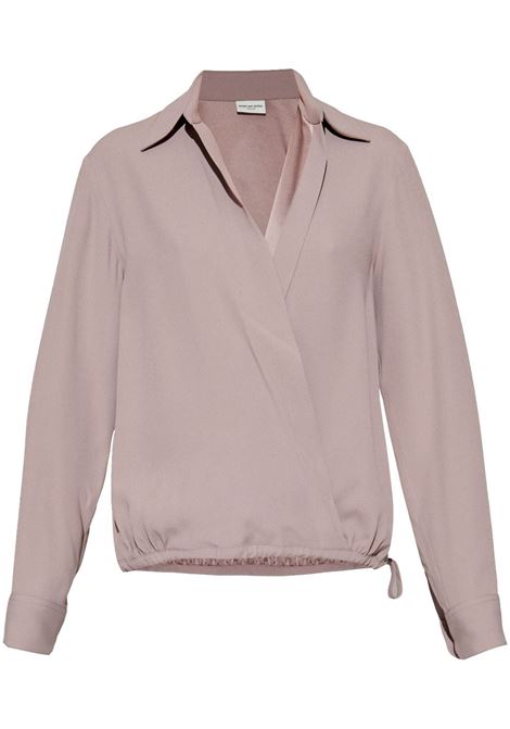 Lilac cedal wrap-design shirt Dries Van Noten - women